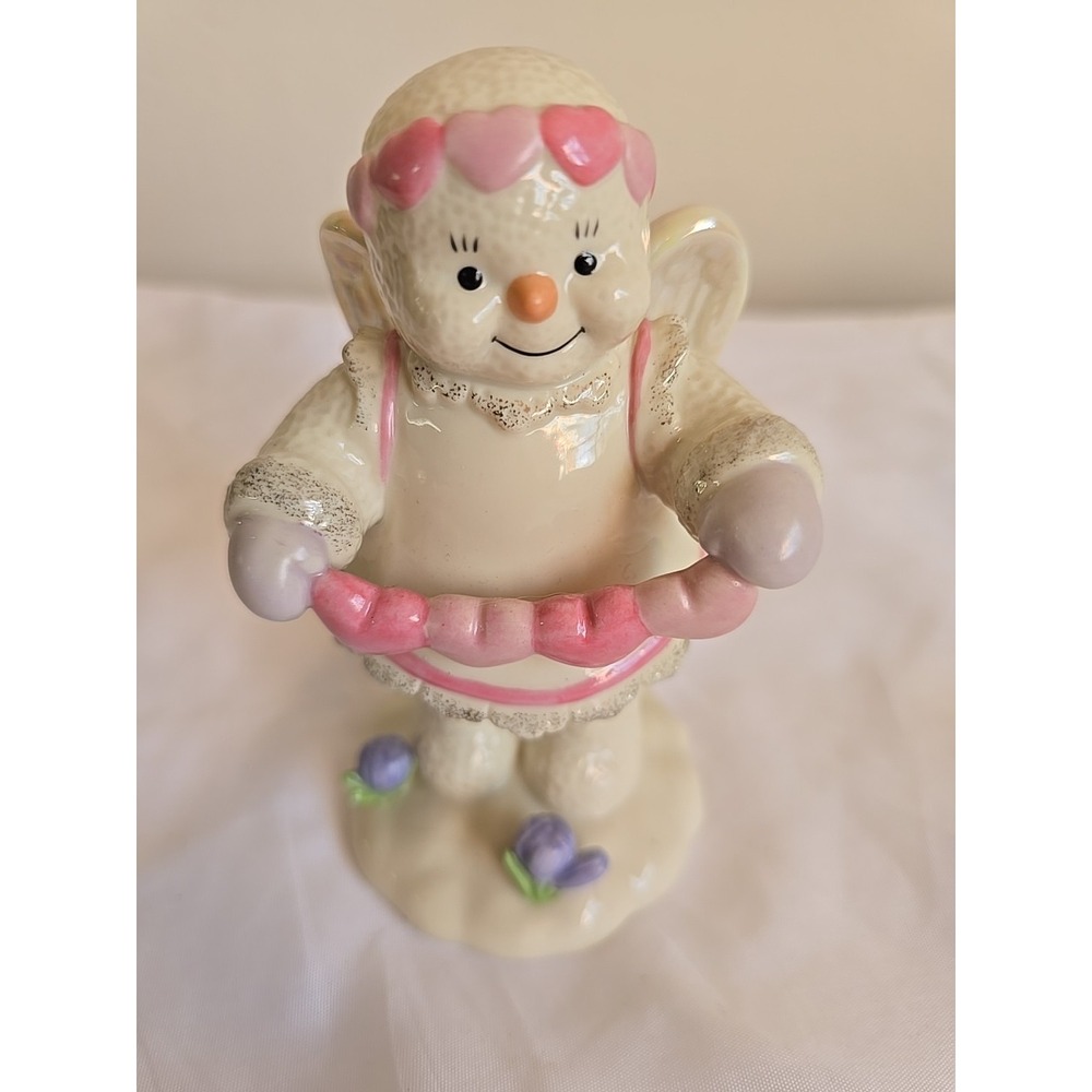 Lenox Snowy Sweetheart Exclusive Edition Angel Snow Girl Pink Hearts 24K No Halo